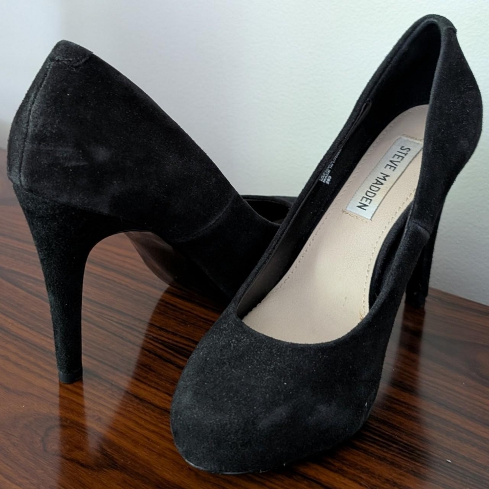 Steve Madden Black Suede Women's Heels